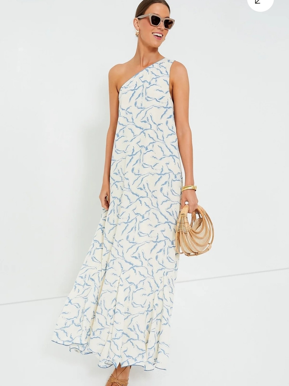 NWT Tuckernuck Hyacinth House Luna Blue One Shoulder Maxi Dress Large